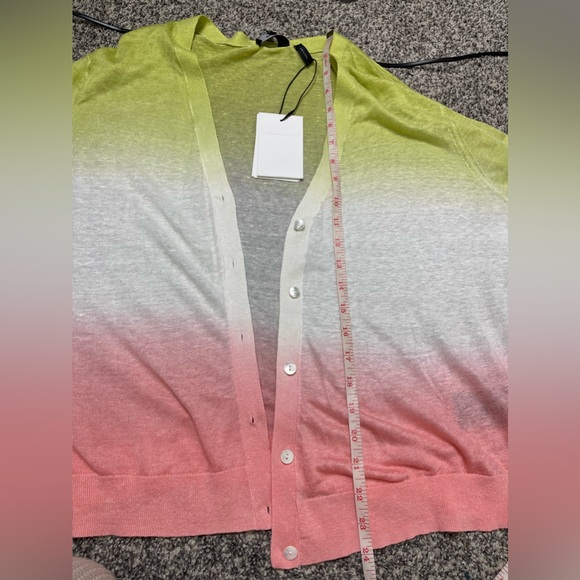 Theory Dual Ombre Cardigan in Pink and Green Ombre Linen- Viscose XL NWT $295 - Picture 10 of 10